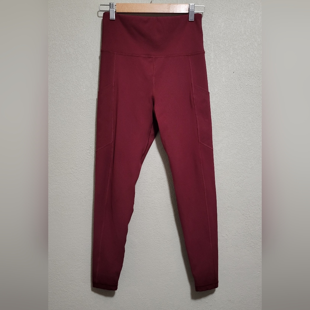 American Eagle The Everything Pocket Highest Waist Legging, Maroon, Medium